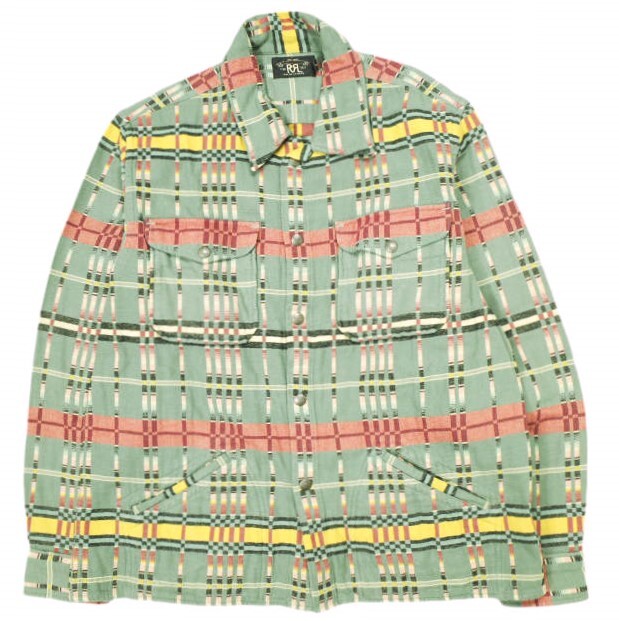 RRL ダブルアールエル Brown Bear Plaid Jacquard Overshirt ヘビーウェイト ジャカードオーバーシャ??ツ 782871198001 L Double RL拍卖