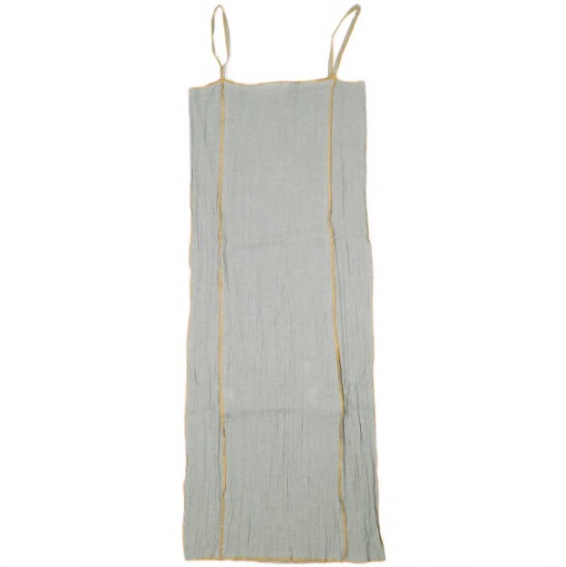 新品 BASERANGE ベースレンジ 25SS SHOK SLIP DRESS - Crinkle Linen コットンリネン キャミソールワンピース S Bayon Grey 定価21,780円拍卖