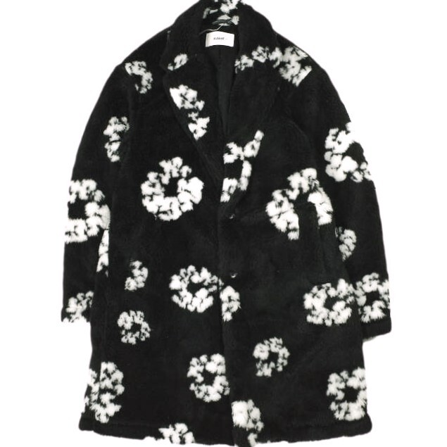 新品 SAINT MICHAEL x DENIM TEARS セントマイケル 24AW DT_FUR COAT / CT WREATH ファーコート SM-YS1-0000-C51 XL BLACK 定価236,500円拍卖