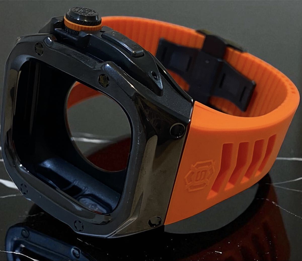 49mm ステンレスケース Apple Watch Ultra 1/2/3 対応ブラックオレンジ拍卖