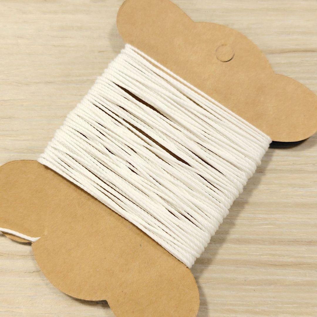 蝋引き糸 丸紐 0.8mm 10m ホワイト ロウ引き糸 ワックスコード ロウビキ糸 ワックスコード レザークラフト拍卖