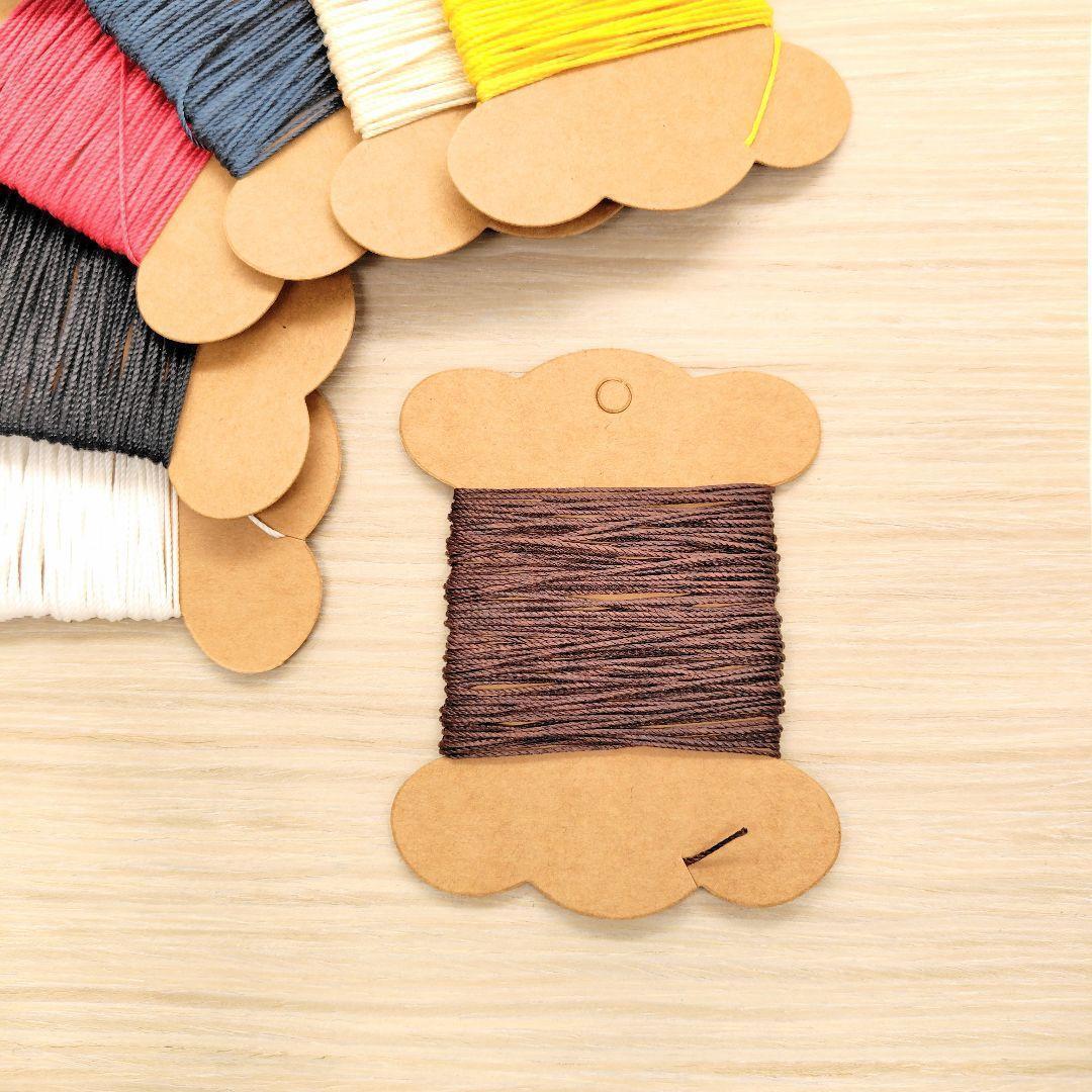 ロウビキ 蝋引き糸 丸紐 0.8mm 10m チョコ ワックスコード拍卖