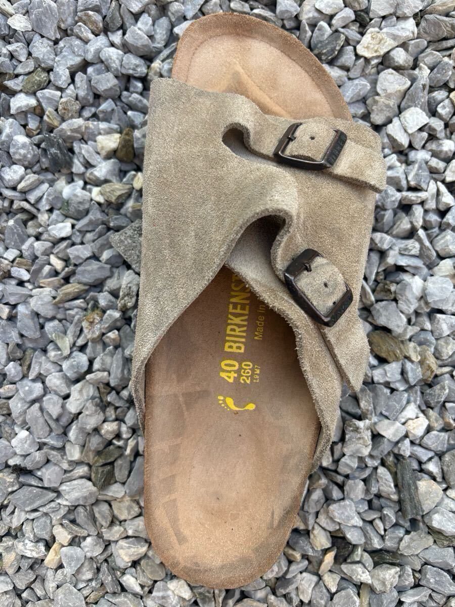 【美品】右足のみ/BIRKENSTOCK■ビルケンシュトック/Zurich チューリッヒ ベージュ #1028586 ナロー size40/M7/26cm拍卖
