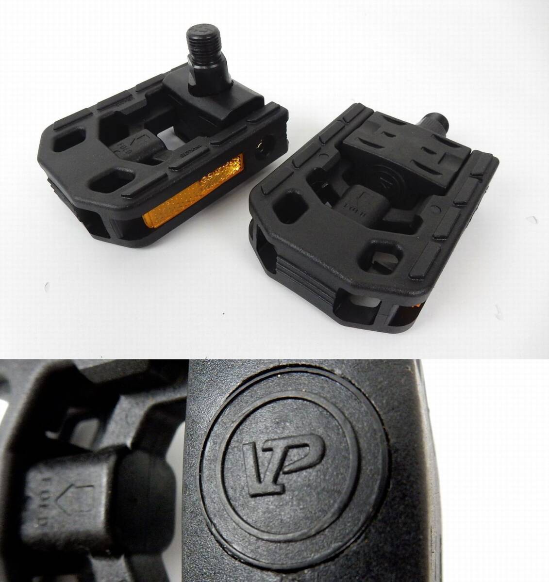 【VP】折り畳み式 フラットペダル VP-115 ブラック L/R ペア 美品?未使用品?? 中古品 JUNK 現状渡し 一切返品不可で!拍卖
