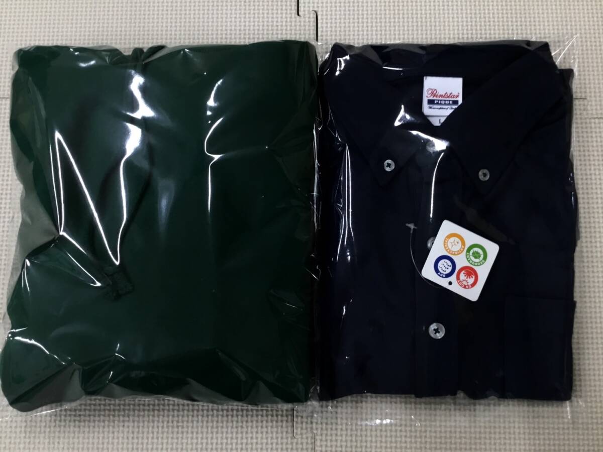 (O)S1458 未使用品【トレーナー/ポロシャツ】サイズ Sx1 Lx1 2枚/長袖/半袖/グリーン/ネイビー/男女兼用/UnitedAthle/PrintStar PIQUE拍卖