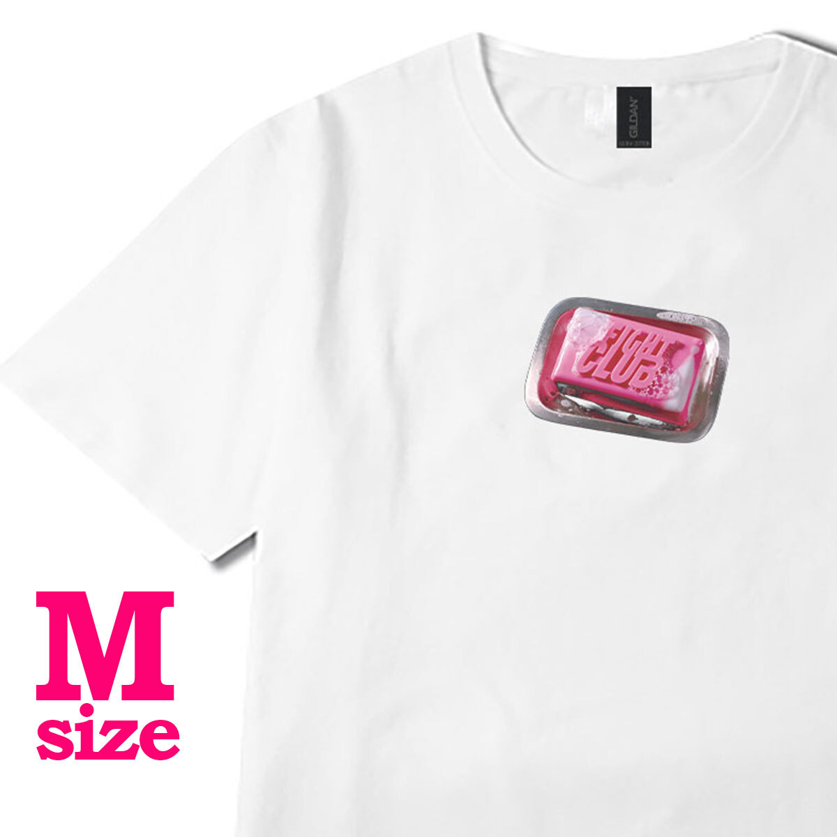 ファイト・クラブ Fight Club 柄 Tシャツ ブラッド・ピット 映画Tシャツ 半袖 カジュアル キレイめ 6.0oz コットン100% M拍卖