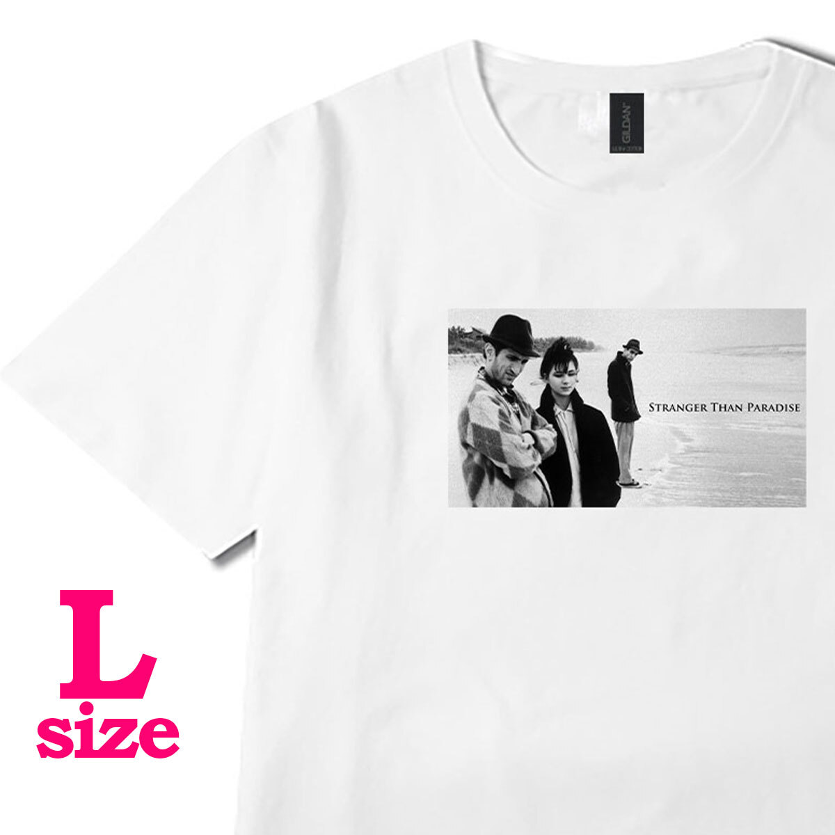 フォトプリント ストレンジャー・ザン・パラダイス 柄 Tシャツ 映画Tシャツ 洋画 カジュアル キレイめ モノクロ 半袖 6.0oz コットン100% L拍卖