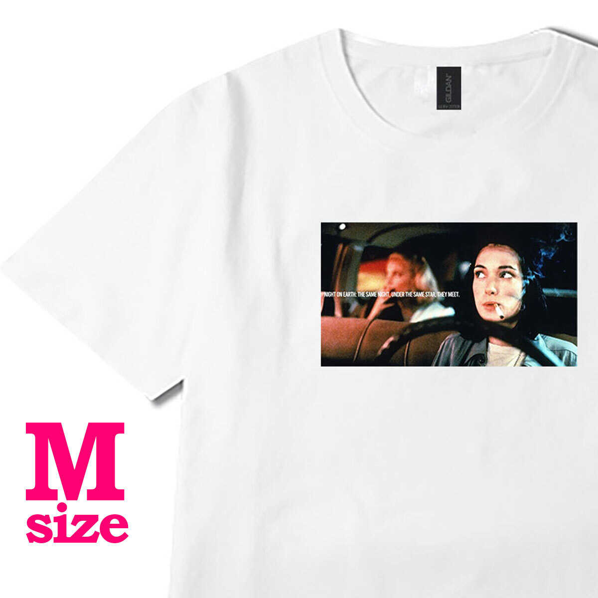 フォトプリント ナイト オン ザ・プラネット 柄 Tシャツ 映画Tシャツ 洋画 カジュアル キレイめ 半袖 6.0oz コットン100% M拍卖