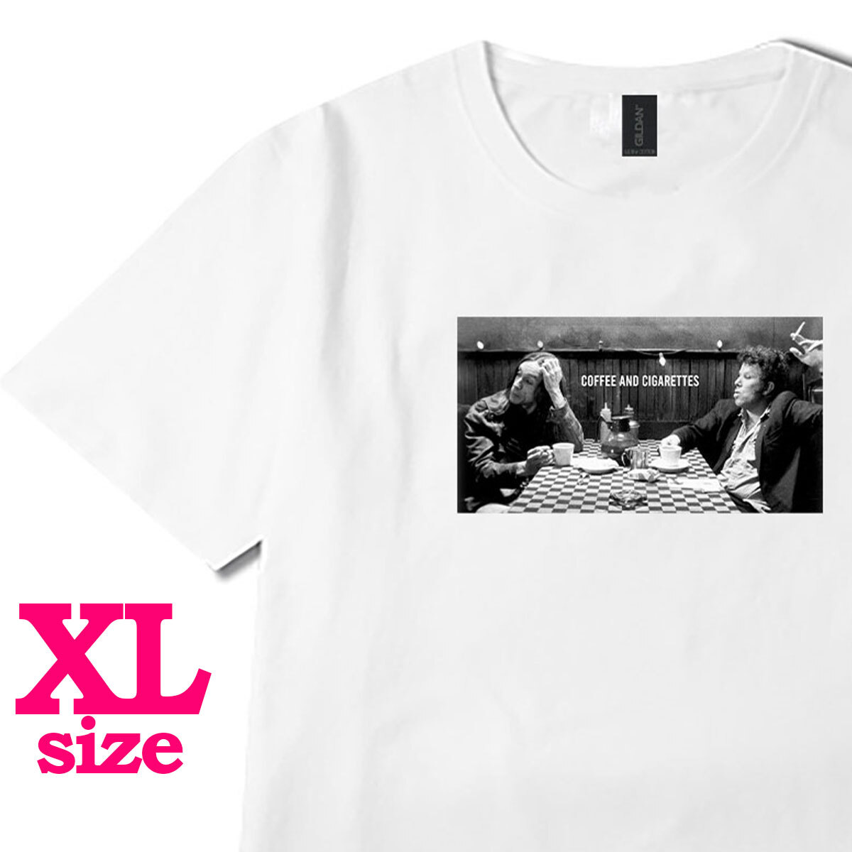 フォトプリント コーヒー&シガレッツ 柄 Tシャツ 映画Tシャツ 洋画 カジュアル キレイめ 半袖 6.0oz コットン100% XL拍卖