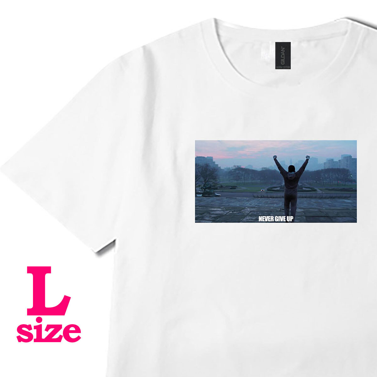 フォトプリント ロッキー 柄 Tシャツ シルヴェスター・スタローン 映画Tシャツ カジュアル 半袖 6.0oz コットン100% ユニセックス L拍卖