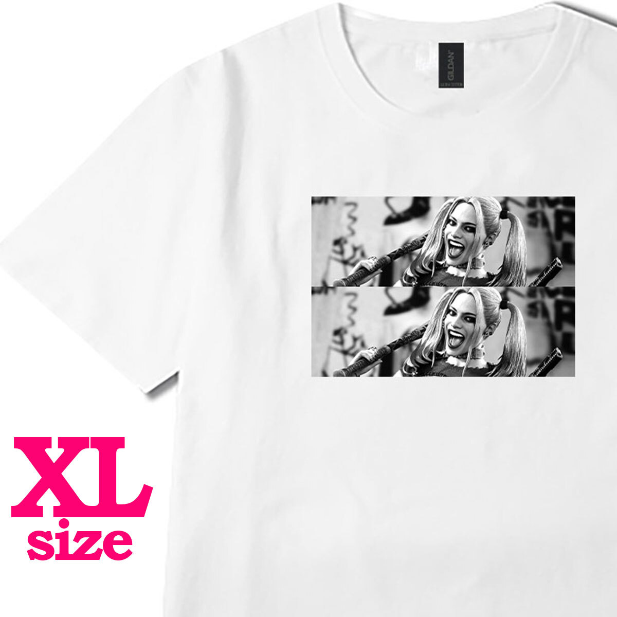 フォトプリント ハーレイ クイン 柄 Tシャツ スーサイド・スクワッド 映画Tシャツ カジュアル 半袖 6.0oz コットン100% ユニセックス XL拍卖