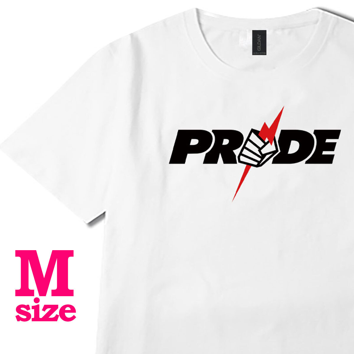 PRIDE プライド Tシャツ 格闘技 RIZIN キレイめ カジュアル 半袖 6.0oz コットン100% ユニセックス M拍卖