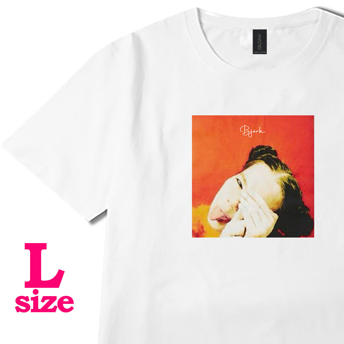 Bjork ビョーク レトロ フォトプリント Tシャツ キレイめ カジュアル 半袖 6.0oz コットン100% ユニセックス L拍卖