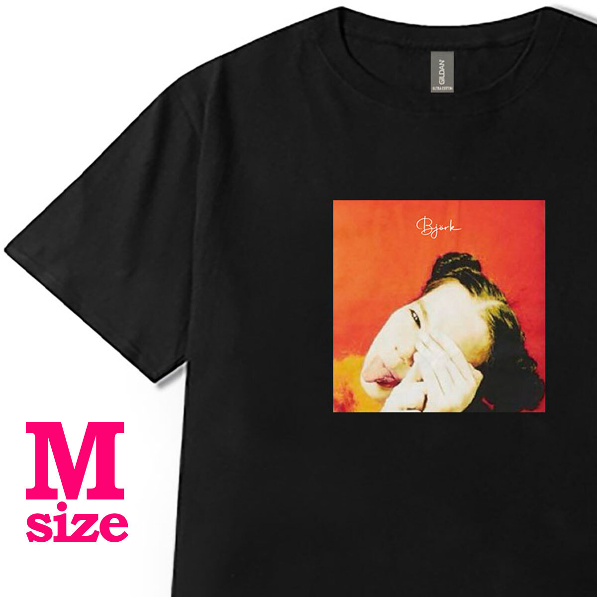 Bjork ビョーク レトロ フォトプリント Tシャツ キレイめ カジュアル 半袖 6.0oz コットン100% ユニセックス M拍卖