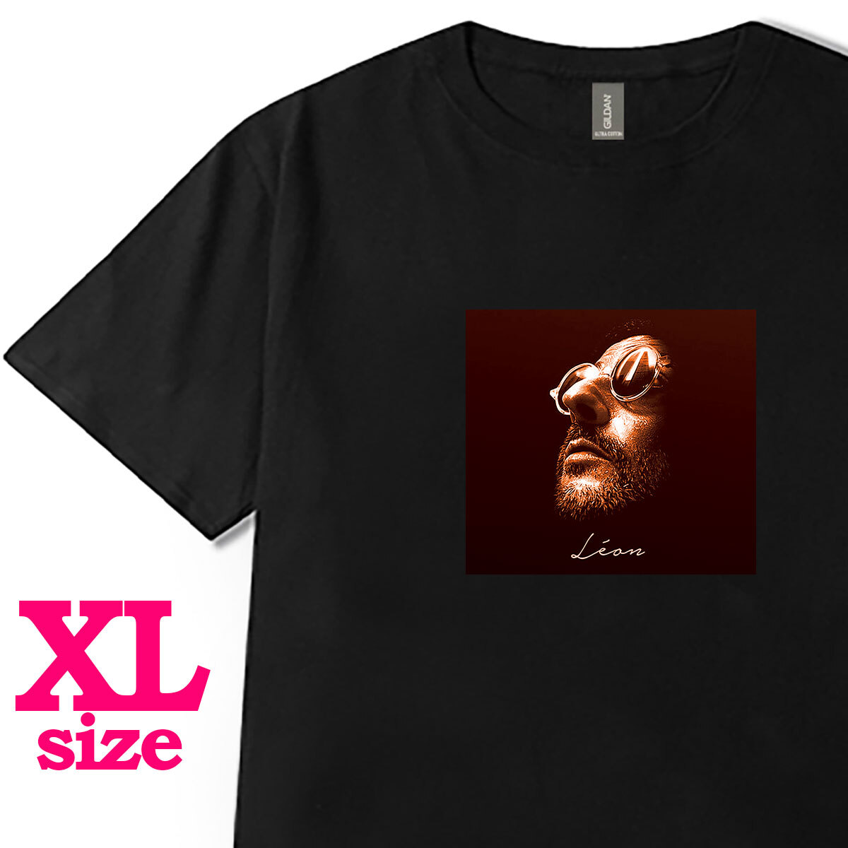 フォトプリント LEON レオン 柄 Tシャツ ジャン レノ 映画Tシャツ カジュアル 半袖 6.0oz コットン100% ユニセックス XL拍卖