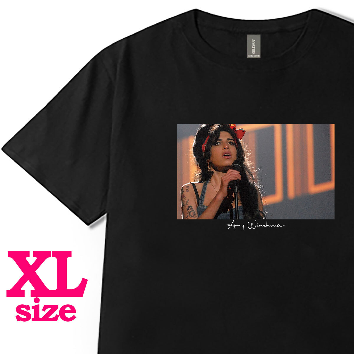 エイミーワインハウス フォトプリント Tシャツ Amy Winehouse ソウル キレイめ カジュアル 半袖 6.0oz コットン100% ユニセックス XL拍卖