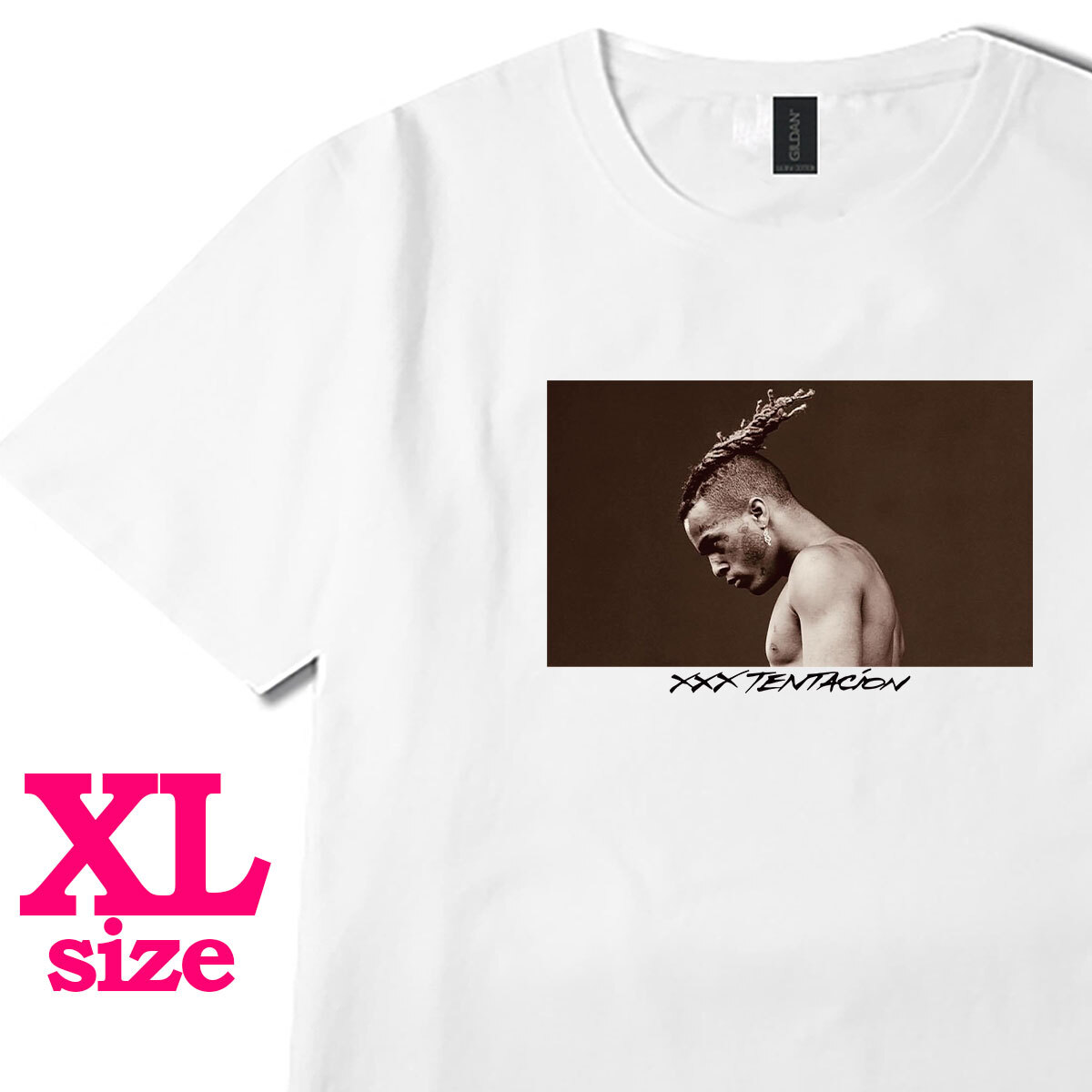 XXXテンタシオン XXXTentacion フォトプリント Tシャツ ラッパーTシャツ キレイめ カジュアル 半袖 6.0oz コットン100% ユニセックス XL拍卖