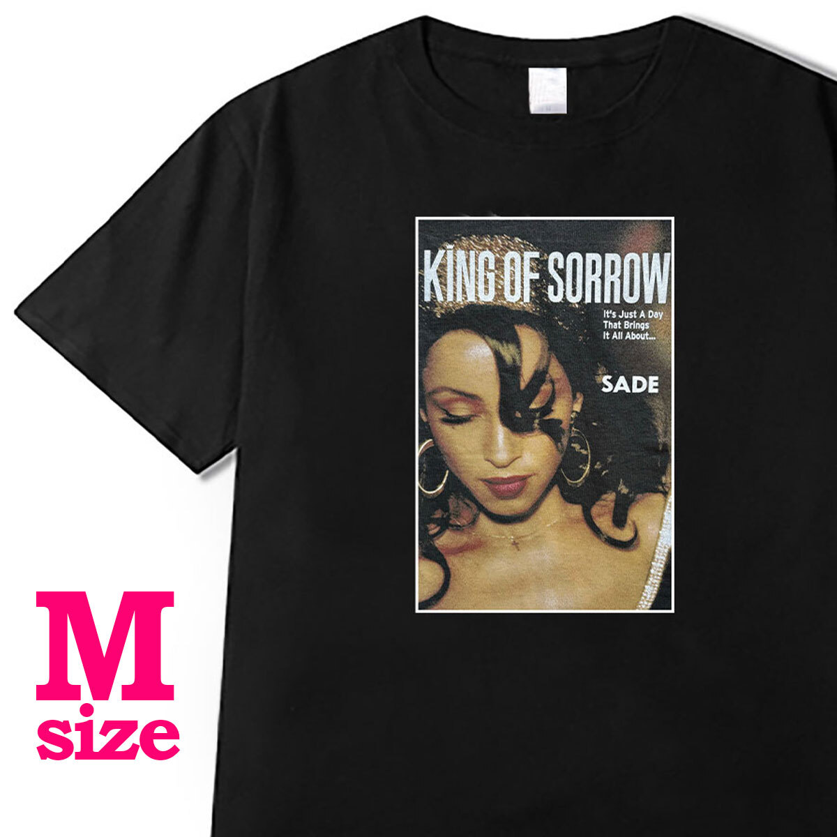 フォトプリント SADE 柄 Tシャツ KING OF SORROW シャーデー カジュアル キレイめ 半袖 6.0oz コットン100% M拍卖