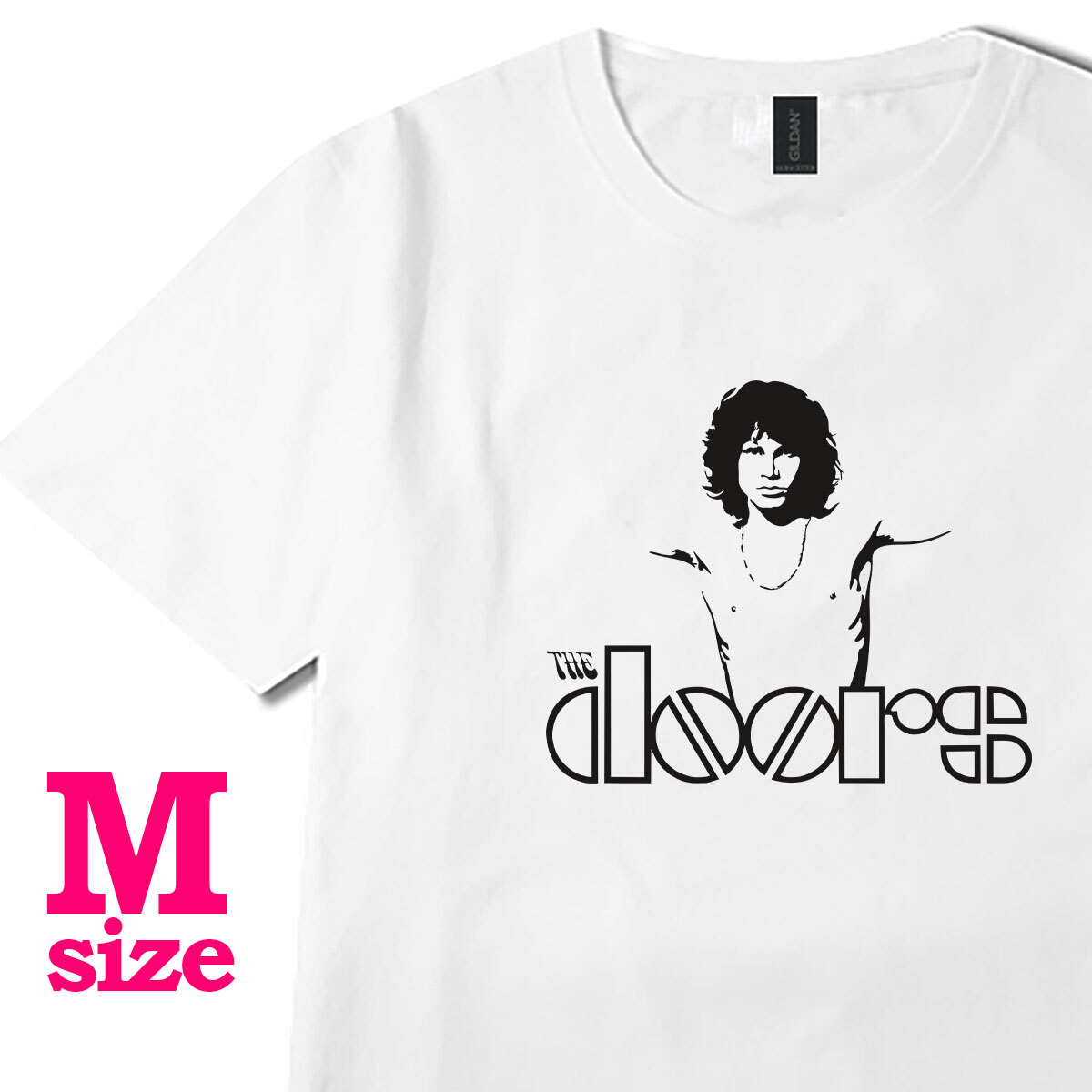 ドアーズ the doors イラスト プリント Tシャツ ジム・モリソン ロックTシャツ シンプル 半袖 6.0oz コットン100% ユニセックス M拍卖