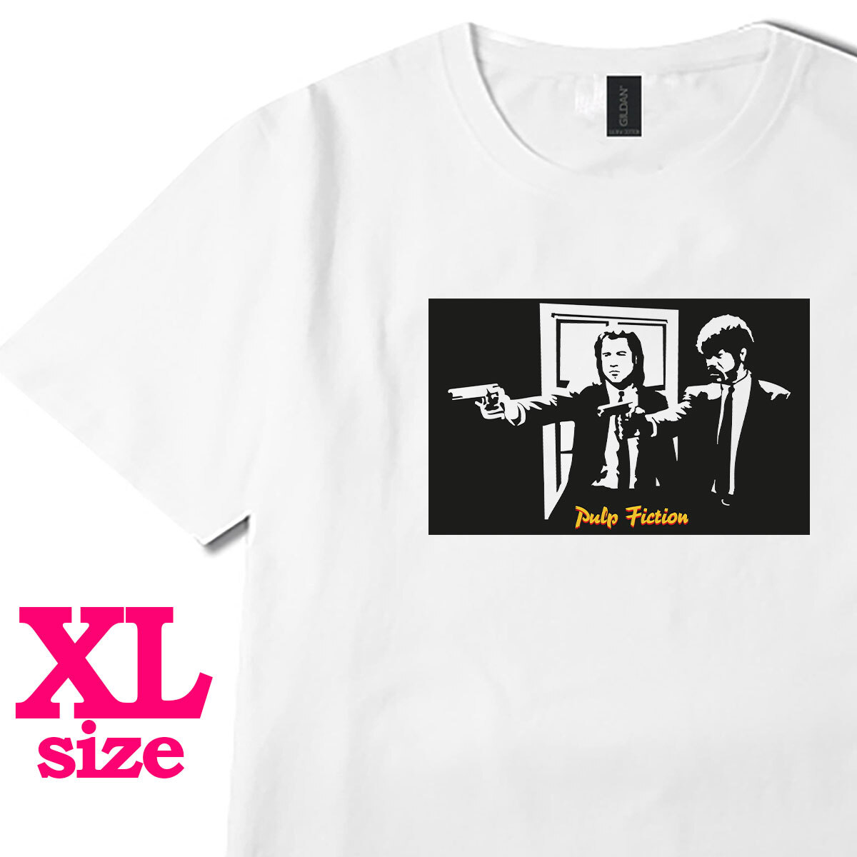 パルプフィクション PULP FICTION イラスト プリント Tシャツ シンプル キレイめ カジュアル 6.0oz コットン100% ユニセックス XL拍卖