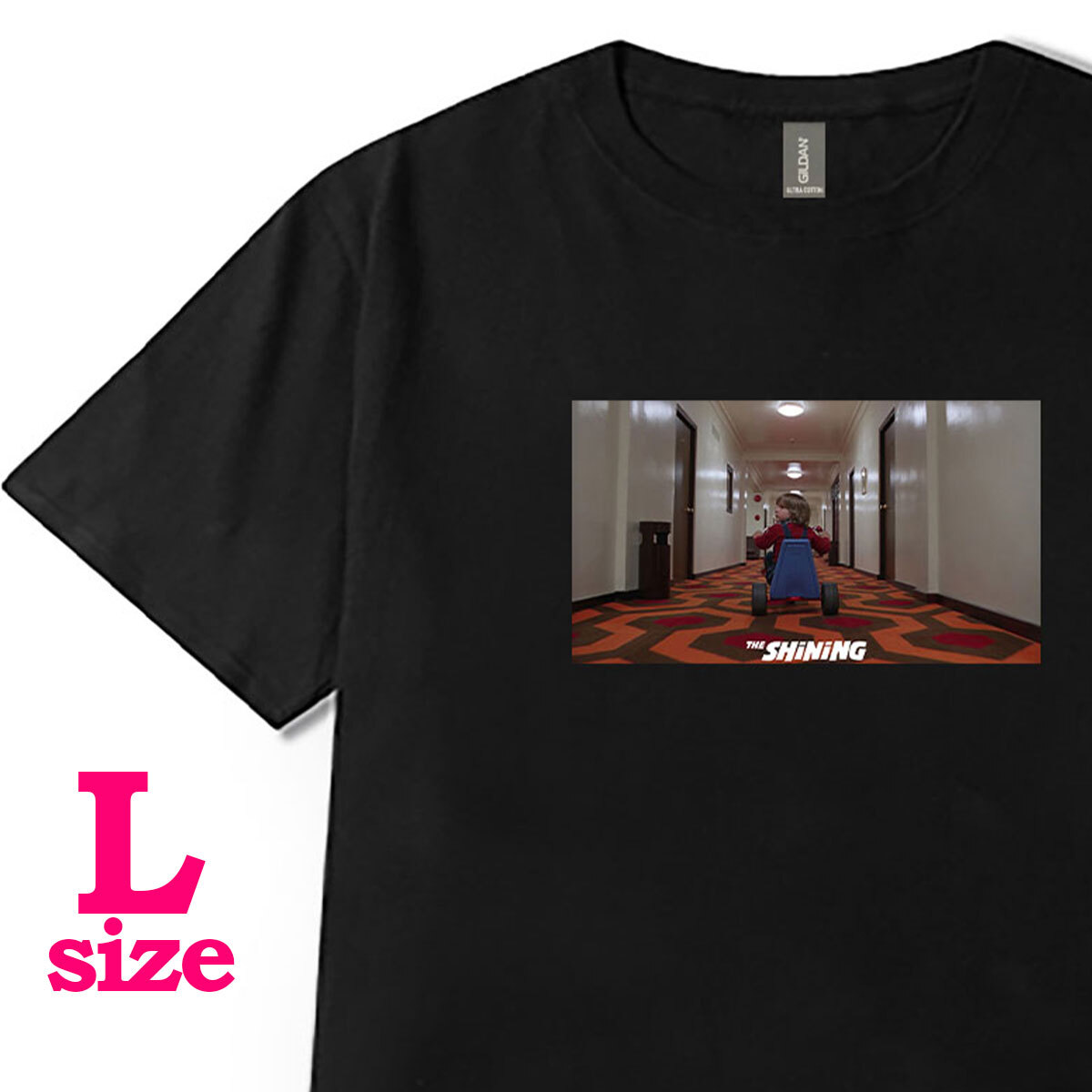 フォトプリント シャイニング SHiNiNG 柄 Tシャツ 映画Tシャツ カジュアル キレイめ 半袖 6.0oz コットン100% L拍卖