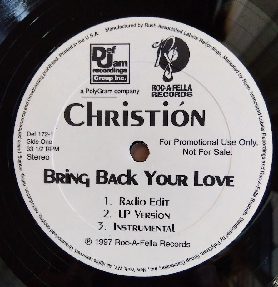 CHRISTION - Bring Back Your Love / Pimp This Love拍卖