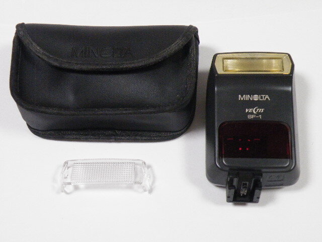 ◎ MINOLTA VECTIS SF-1 ミノルタ ストロボ ワイドパネル、ケース付 (発光確認済)拍卖