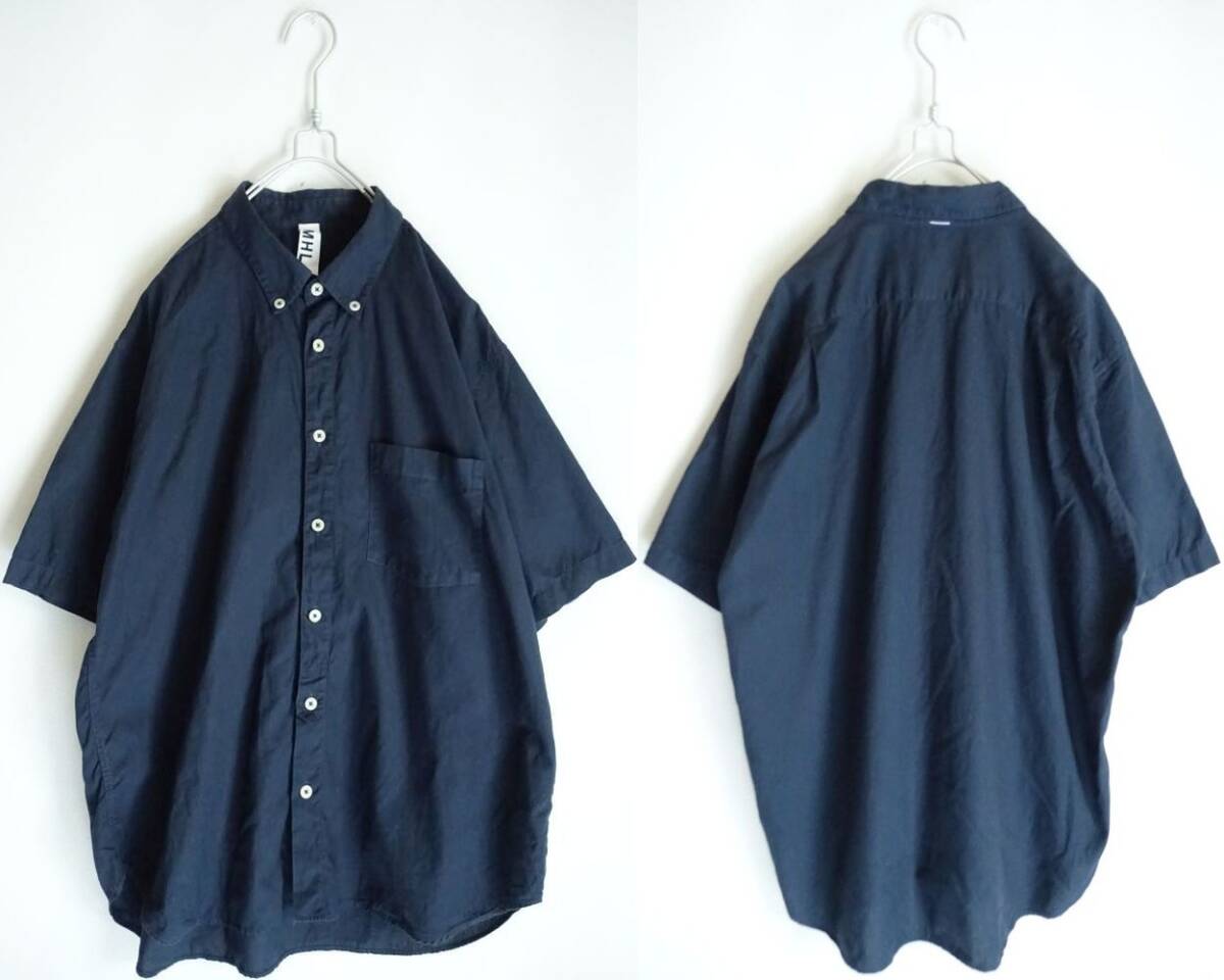 MHL. GAMENT DYE COTTON LINEN S/S シャツ Lサイズ拍卖