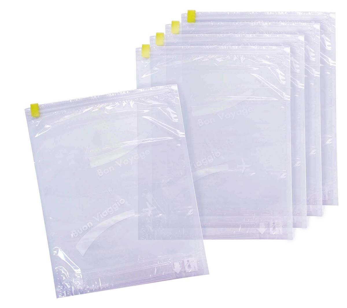 ラッキーシップ(Lucky-ship) 衣類圧縮袋 Mサイズ 5枚組 (Bon Voyage)日本製拍卖