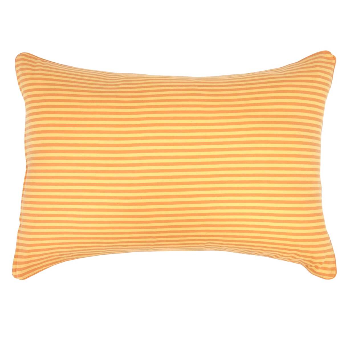 メリーナイト 枕カバー ボーダー柄 オレンジ 約43×63cm ファスナー式 まくらが入れやすい 綿100% ニット素材 ピタッと装着 洗える拍卖
