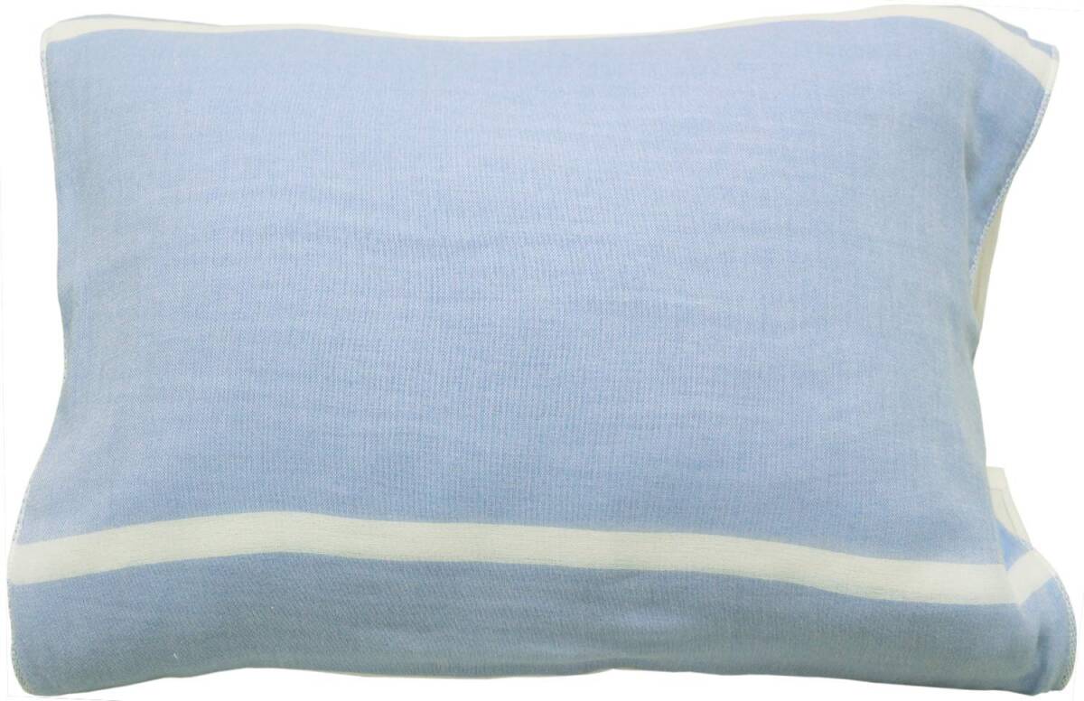 トップファクトリー今治 枕カバー ブルー 約60×83cm まくらマキコ 枕に巻くガーゼタオル拍卖