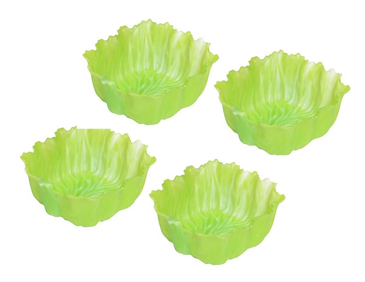 シンカテック 抗菌 お弁当カップ 角型 ベジカップ レタス 4個入 グリーン拍卖