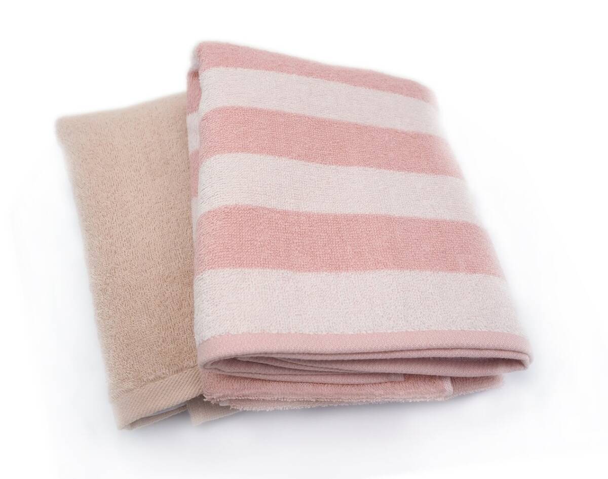 コスギゼン(Kosugizen) ミニバスタオル ボーダー&カラー 2枚セット ピンク拍卖