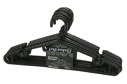 水勘製簾所 水勘 ポリプロピレン くるくる首振りハンガー 10本セット ブラック 43 x 23 x 10 cm拍卖