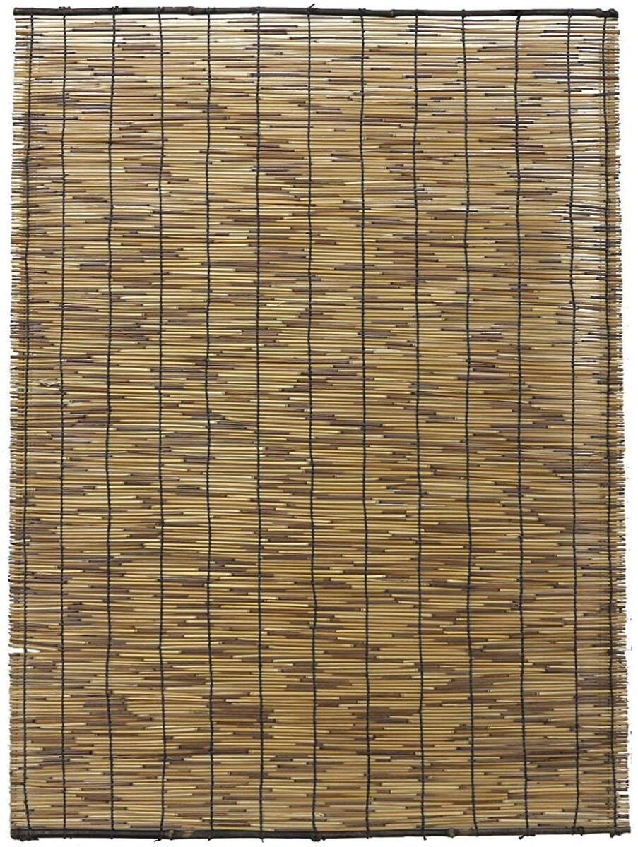 水勘製簾所 いぶし焼 天津すだれ 約88×220cm ブラウン 袋入り いぶし焼加工で 虫やカビが付きづらい拍卖