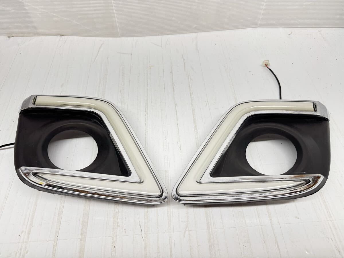 TOYOTA HILUX ハイラックス GUN125 LED デイライト ホワイト アンバー フォグランプカバー フォグカバー 左右セット拍卖