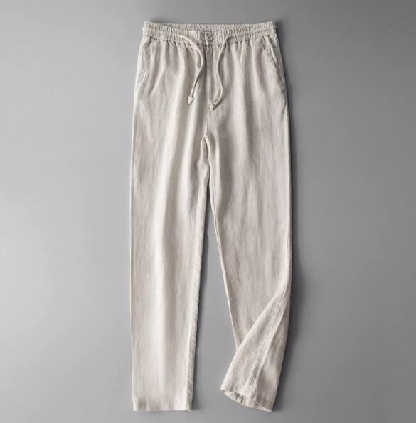 新入荷最高級 リネンパンツ 麻パンツ 春夏メンズパンツ ロングパンツ 薄手チノパン 無地イージーパンツ 清涼感 紳士服M~3XL ベージュ 多色拍卖