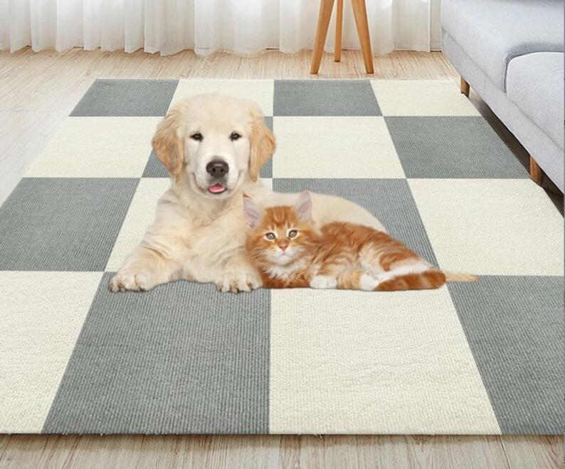 新入荷上質 新品 洗える 吸着タイルマット 大判30×30cm ペット 赤ちゃん 滑り止め 転倒防止 マット カーペット カット自由 グレー拍卖