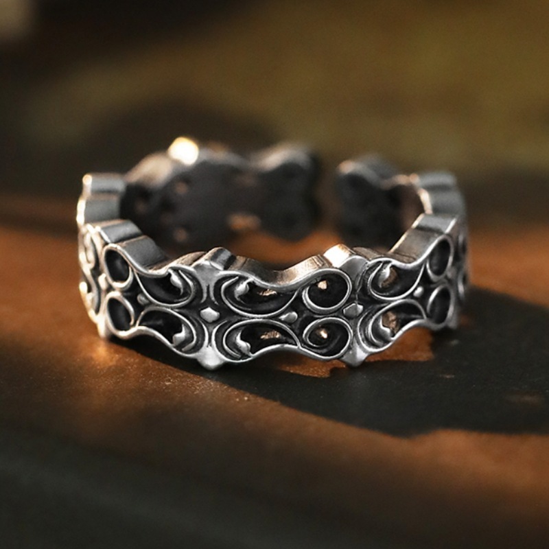新入荷上質 超希少 指輪 シルバー925 リング ヴィンテージ 職人手作り ドクロ アクセサリー メンズ レディース 男女兼用 サイズ調整可拍卖