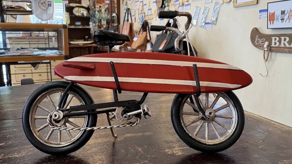 キーストーン ノスタルジックデコ ビーチクルーザー ブラック 波乗り サーフィン 自転車置物拍卖