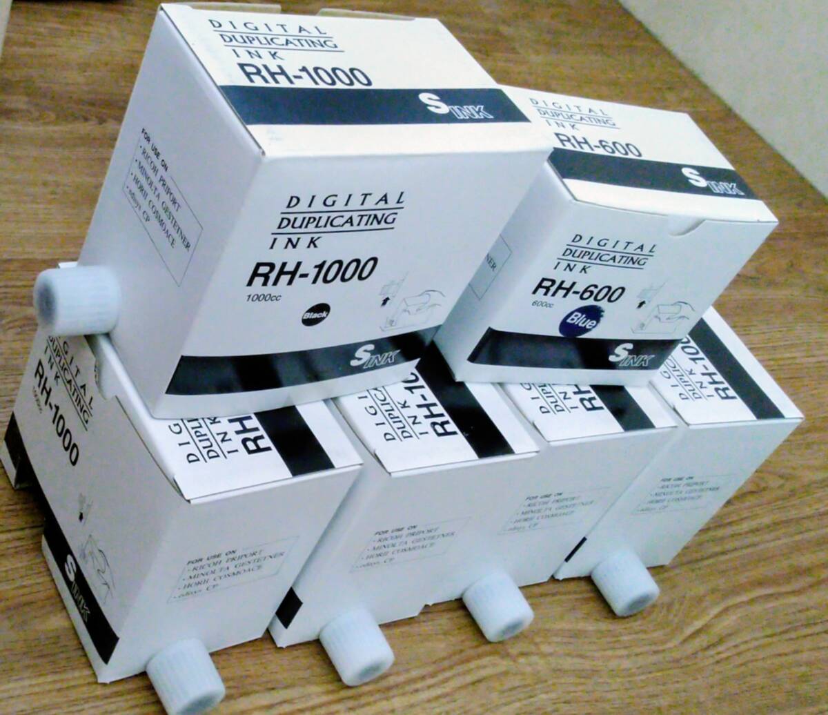 印刷機 汎用インク コニカミノルタ リコー RH-1000 黒5個 +RH-600 青1個拍卖