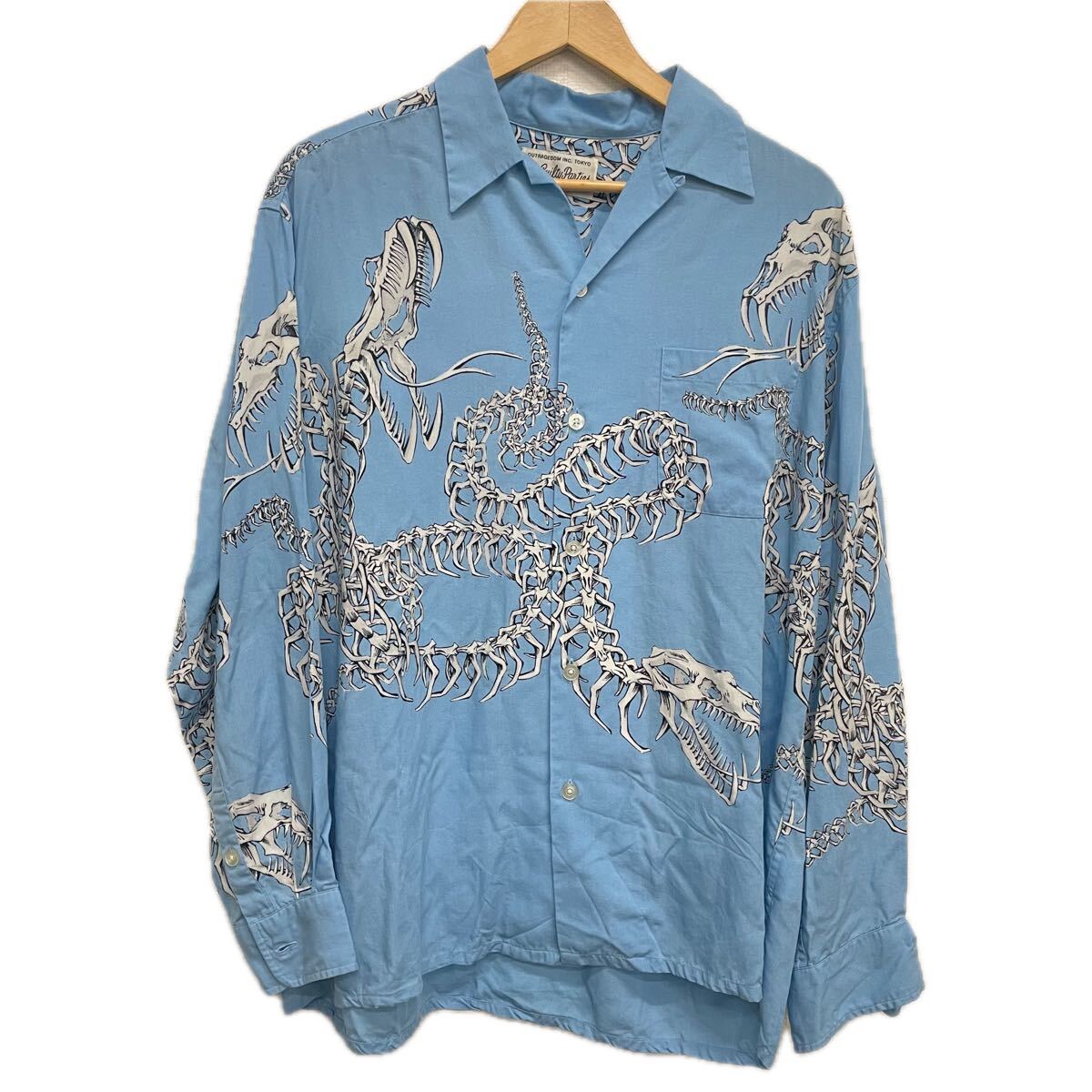 【WACKO MARIA】ワコマリア★長袖シャツ HAWAIIAN SHIRT L/S (TYPE-6) スネークスカル アロハシャツ 大蛇 サイズXL 08拍卖