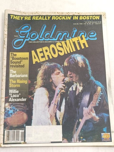 ♪GOLDMINE ミュージック コレクターズ マガジン 1992年 6月26日号 表紙 AEROSMITH エアロスミス/ロック 音楽 洋書 出版物 希少 本拍卖