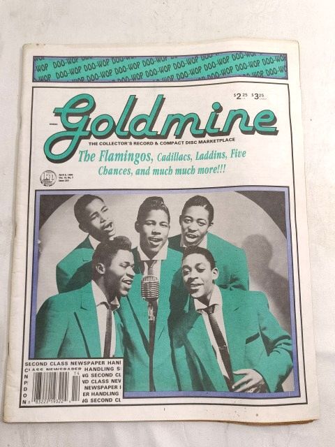 ♪GOLDMINE ミュージック コレクターズ マガジン 1990年 4月6日号 表紙 The Flamingos ドゥーワップ/ロック 音楽 洋書 出版物 希少 本拍卖