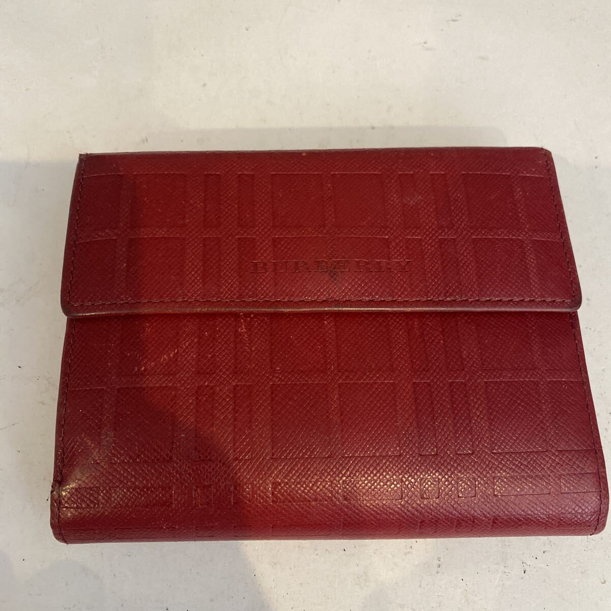 BURBERRY バーバリー  三つ折り財布 レザー ウォレット 拍卖