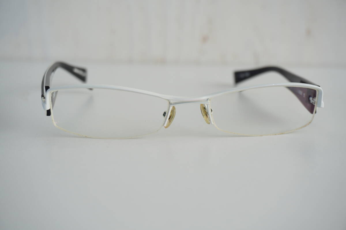alain mikli/アランミクリ*眼鏡 めがね*ツーポイント 白×黒 A06556 15 *54□18 130拍卖