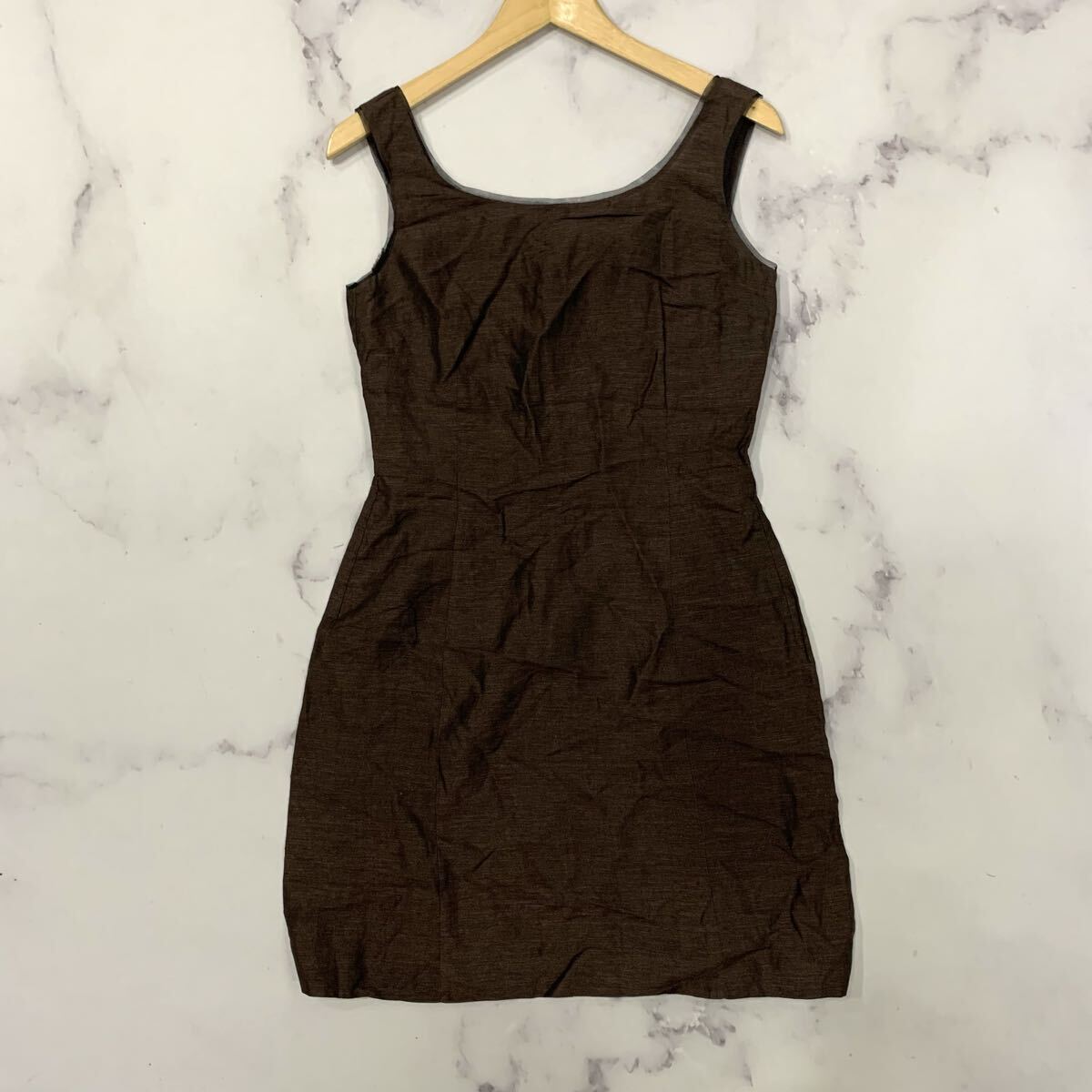 G ▼ 未使用品 / イタリア製!! '定価¥31,000' SPORTMAX スポーツマックス リネン混 ノースリーブ ミニ ワンピース チュニック size:40 拍卖