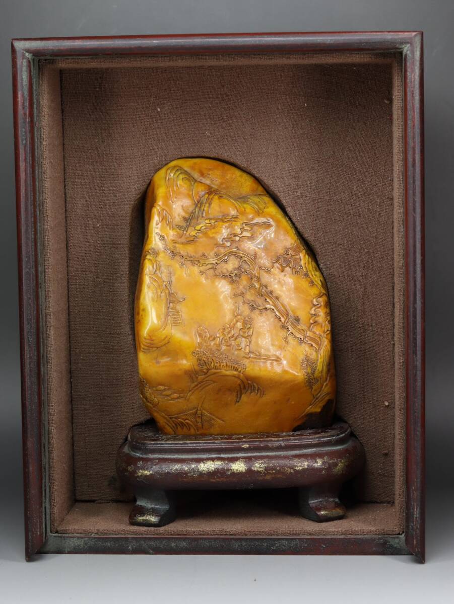 *珍品旧蔵* 清 雍正年製 寿山石 田黄石 彫刻 印鑑 置物 天然石 手彫 篆刻 古印材 極細工 中国古玩 骨董品 古美味 H48拍卖