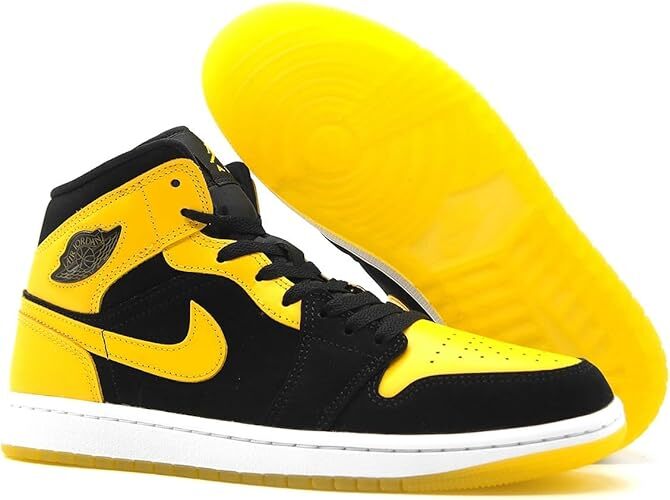 送料無料 26.5cm● 定価20,350円 ナイキ エアジョーダン 1 ミッド SE ニューラブ NIKE AIR JORDAN AJ 黒 黄 HJ6654-071拍卖