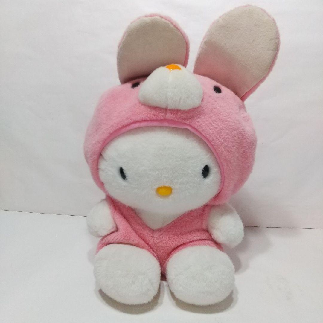 1円スタート 1スタ パートナー ハローキティ BIG ぬいぐるみ うさぎ 1998年製 平成レトロ 希少 hallokitty Sanrio サンリオ 当時物 レア拍卖